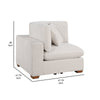 Lahe Modular Corner Sofa Chair Brown Tapered Legs Ivory White Fabric By Casagear Home BM318711