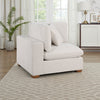 Lahe Modular Corner Sofa Chair, Brown Tapered Legs, Ivory White Fabric By Casagear Home