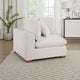 Lahe Modular Corner Sofa Chair, Brown Tapered Legs, Ivory White Fabric By Casagear Home
