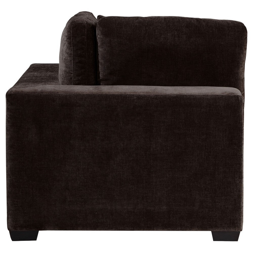 Lahe Modular Corner Sofa Chair Modern Tapered Legs Soft Brown Fabric By Casagear Home BM318712