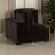 Lahe Modular Corner Sofa Chair, Modern Tapered Legs, Soft Brown Fabric By Casagear Home