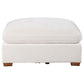 Lahe 41 Inch Modular Ottoman Brown Tapered Legs Seat Ivory White Fabric By Casagear Home BM318713