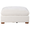 Lahe 41 Inch Modular Ottoman Brown Tapered Legs Seat Ivory White Fabric By Casagear Home BM318713