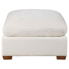 Lahe 41 Inch Modular Ottoman Brown Tapered Legs Seat Ivory White Fabric By Casagear Home BM318713