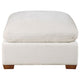 Lahe 41 Inch Modular Ottoman Brown Tapered Legs Seat Ivory White Fabric By Casagear Home BM318713