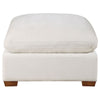 Lahe 41 Inch Modular Ottoman Brown Tapered Legs Seat Ivory White Fabric By Casagear Home BM318713