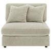 Lain Modular Armless Sofa Chair with 2 Accent Pillows Beige Corduroy By Casagear Home BM318716