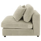 Lain Modular Armless Sofa Chair with 2 Accent Pillows Beige Corduroy By Casagear Home BM318716