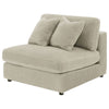 Lain Modular Armless Sofa Chair with 2 Accent Pillows Beige Corduroy By Casagear Home BM318716