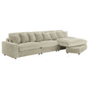 Lain 3pc Sectional Sofa with Reversible Chaise 8 PIllows Beige Corduroy By Casagear Home BM318717