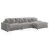 Lain 3pc Sectional Sofa with Reversible Chaise, 8 Throw PIllows, Gray By Casagear Home