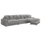 Lain 3pc Sectional Sofa with Reversible Chaise 8 Throw PIllows Gray By Casagear Home BM318718