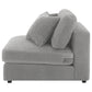 Lain Modular Armless Sofa Chair with 2 Accent Pillows Gray Corduroy By Casagear Home BM318720