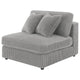 Lain Modular Armless Sofa Chair with 2 Accent Pillows Gray Corduroy By Casagear Home BM318720