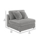 Lain Modular Armless Sofa Chair with 2 Accent Pillows Gray Corduroy By Casagear Home BM318720