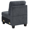 Seh Armless Modular Sofa Chair with Plush Cushions Soft Dark Gray Fabric By Casagear Home BM318721