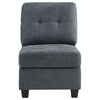 Seh Armless Modular Sofa Chair with Plush Cushions Soft Dark Gray Fabric By Casagear Home BM318721