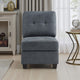 Seh Armless Modular Sofa Chair with Plush Cushions, Soft Dark Gray Fabric By Casagear Home