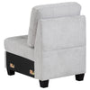 Seh Armless Modular Sofa Chair with Plush Cushions Soft Light Gray Fabric By Casagear Home BM318722