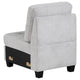 Seh Armless Modular Sofa Chair with Plush Cushions Soft Light Gray Fabric By Casagear Home BM318722
