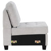 Seh Armless Modular Sofa Chair with Plush Cushions Soft Light Gray Fabric By Casagear Home BM318722