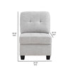Seh Armless Modular Sofa Chair with Plush Cushions Soft Light Gray Fabric By Casagear Home BM318722