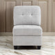 Seh Armless Modular Sofa Chair with Plush Cushions, Soft Light Gray Fabric By Casagear Home