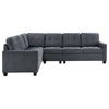 Seh 4 Piece Modular Sectional Sofa L Shaped Tufted Back Dark Gray Fabric By Casagear Home BM318723