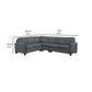 Seh 4 Piece Modular Sectional Sofa L Shaped Tufted Back Dark Gray Fabric By Casagear Home BM318723