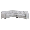 Seh 4 Piece Modular Sectional Sofa, L Shaped, Tufted Back, Light Gray By Casagear Home