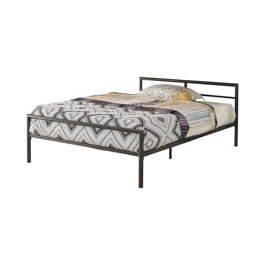 Leha Twin Over Full Loft Bunk Bed, Brown Shelf Desk, Gray Steel Metal Frame By Casagear Home