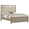 Sele California King Bed Channel Tufted Upholstered Headboard Beige By Casagear Home BM318742