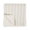 Teno Queen Size Quilt, 2 Tone Striped Design, Beige Cotton Premium Linen By Casagear Home
