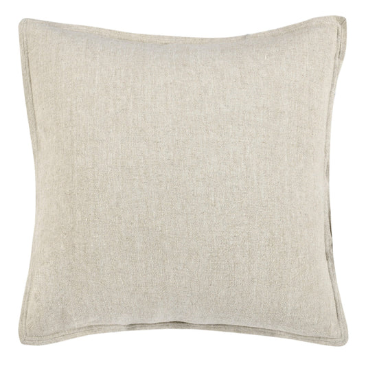 Doji 26 Inch Euro Pillow Sham, Natural Brown Cotton and Premium Linen By Casagear Home