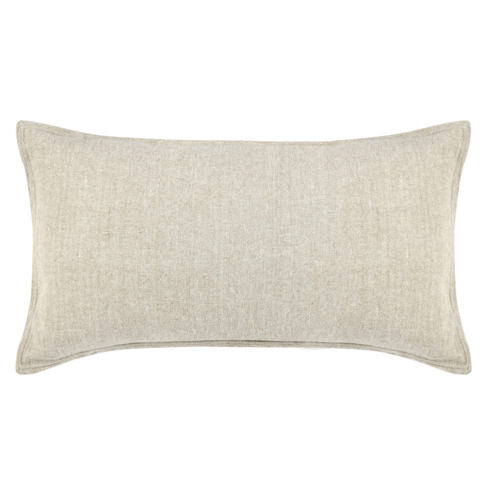 Doji 20 x 36 King Lumbar Pillow Sham, Natural Brown Cotton, Premium Linen By Casagear Home