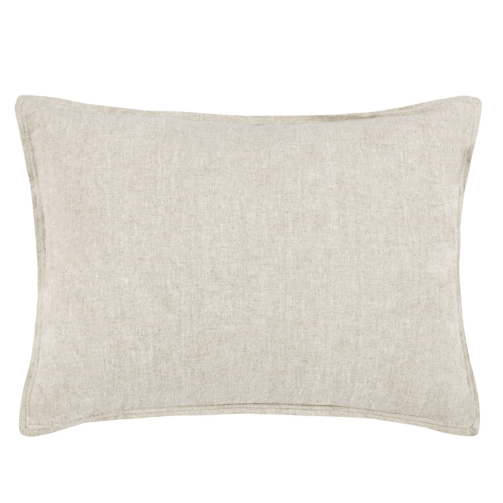 Doji 20 x 26 Standard Pillow Sham, Natural Brown Cotton, Premium Linen By Casagear Home