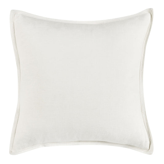 Doji 26 Inch Euro Pillow Sham, Soft White Ivory Cotton and Premium Linen By Casagear Home
