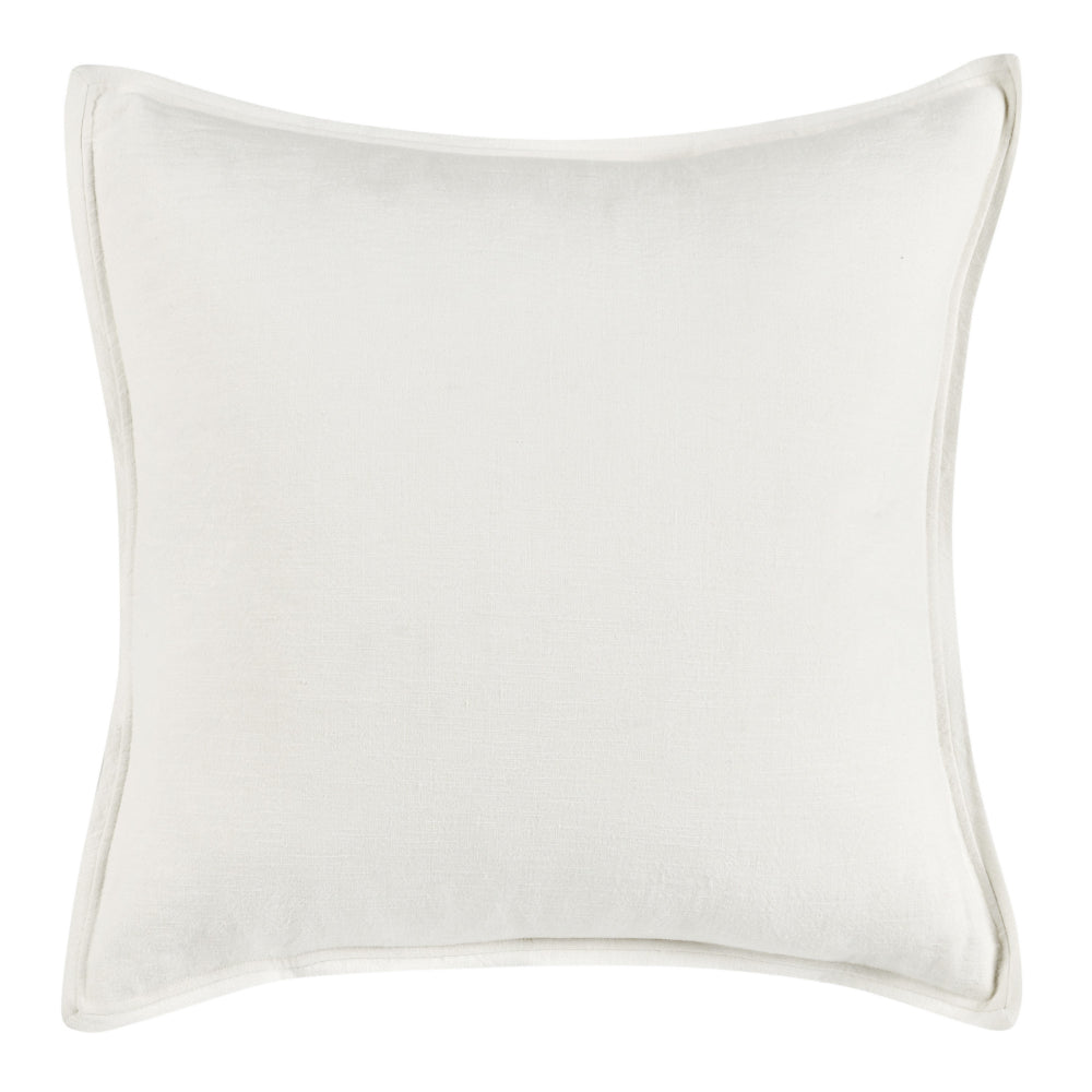 Doji 26 Inch Euro Pillow Sham, Soft White Ivory Cotton and Premium Linen By Casagear Home