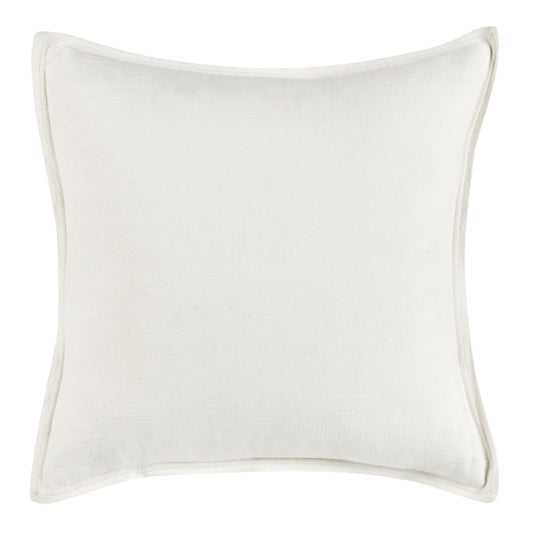 Doji 26 Inch Euro Pillow Sham, Soft White Ivory Cotton and Premium Linen By Casagear Home