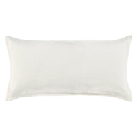 Doji 20 x 36 King Lumbar Pillow Sham, White Ivory Cotton, Premium Linen By Casagear Home
