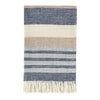 Diu Throw Blanket | Belgian Flax Linen | Blue Brown Ivory Stripes