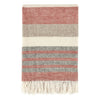 Diu Throw Blanket | Belgian Flax Linen | Red Brown Ivory Stripes