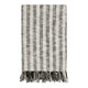 Striped Throw Blanket | Cotton | Black White | Knotted Top