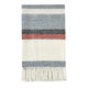 Striped Throw Blanket | Blue Red Ivory | Fringe | Belgian Flax Linen