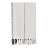 Textured Throw Blanket | Hand Woven | Fringed Ivory Linen