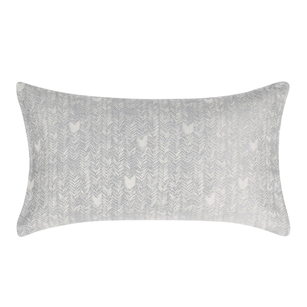Zima 20 x 36 King Lumbar Pillow Sham, Herringbone Pattern, Soft Gray Cotton By Casagear Home