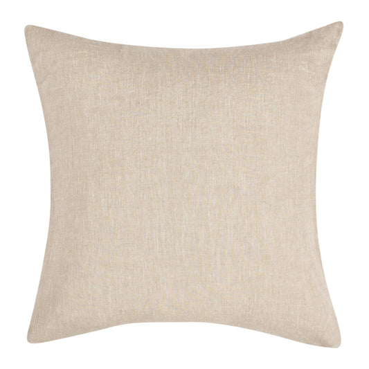 Savi 26 Inch Euro Size Pillow Sham, Stitched Beige Cotton Linen, Cashmere By Casagear Home