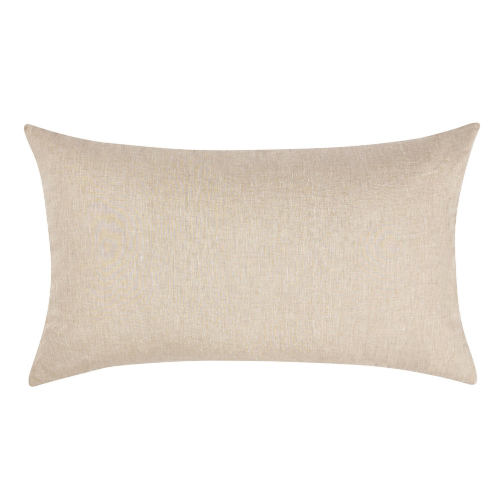 Savi 20 x 36 King Size Lumbar Pillow Sham, Beige Cotton, Linen, Cashmere By Casagear Home