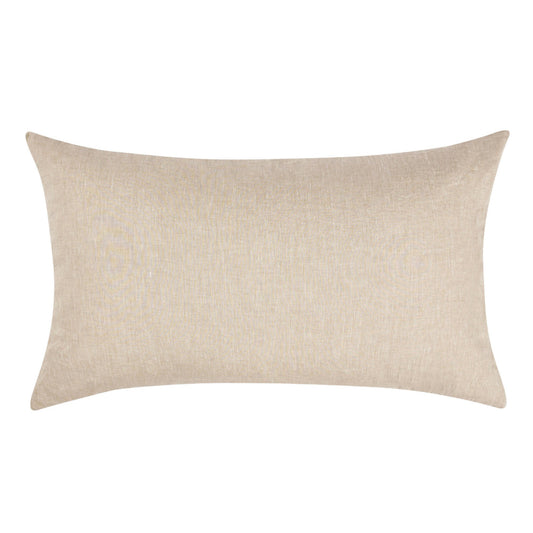 Savi 20 x 36 King Size Lumbar Pillow Sham, Beige Cotton, Linen, Cashmere By Casagear Home