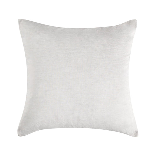 Savi 26 Inch Euro Pillow Sham, Cashmere, White Cotton and Linen Fabric By Casagear Home